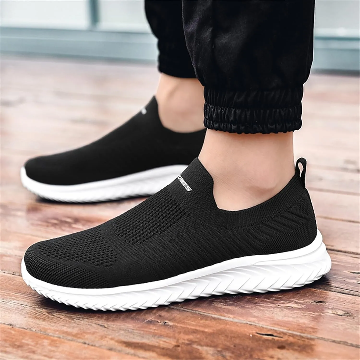 Men's Lightweight Cushion Sneakers Breathable Elastic Fly Woven Mesh Sneaker Men's Sport Breathable Mesh Shoes