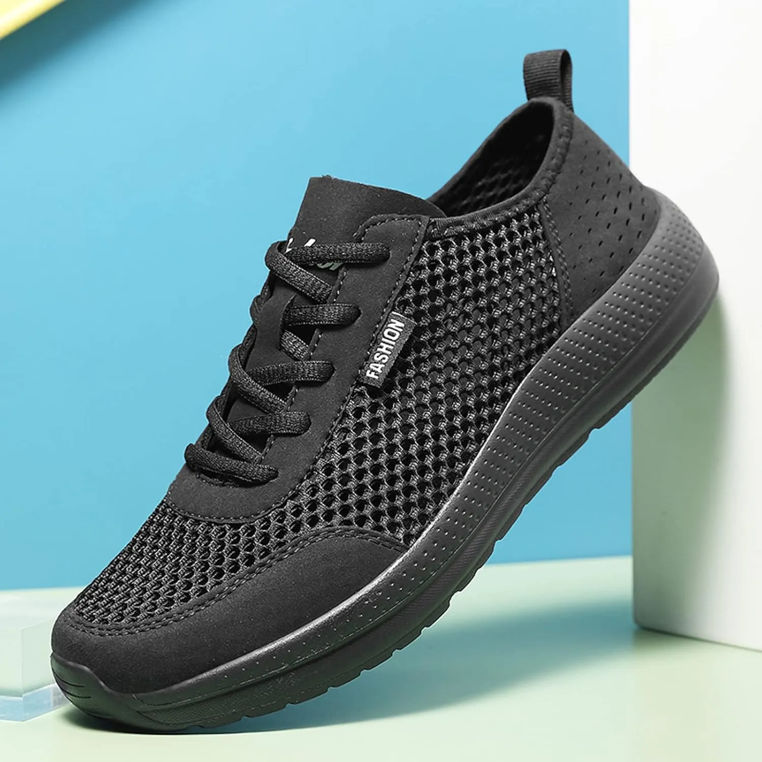 Men's Lightweight Non Slip Barefoot Shoes Casual Sneaker Mesh Breathable Walking Shoe Comfortable Stretch Shoes