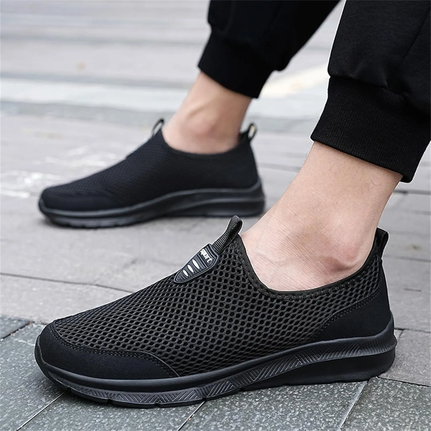 Mens Loafers & Slip-Ons Fashion Summer Men Sports Shoes Breathable Mesh Shallow Mouth Casual Shoes