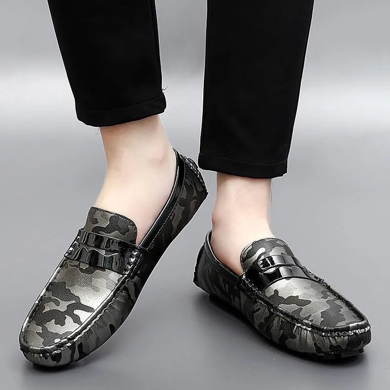 Mens Loafers Colorful Vegan Leather Penny Driving Loafers Resistant Comfortable Flexible Walking Slip On