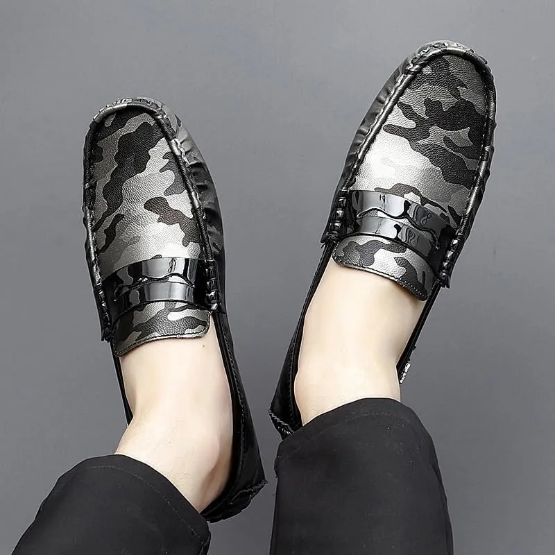 Mens Loafers Colorful Vegan Leather Penny Driving Loafers Resistant Comfortable Flexible Walking Slip On