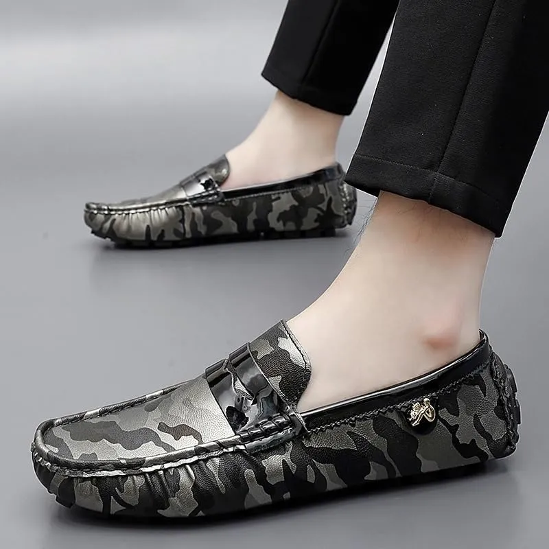 Mens Loafers Colorful Vegan Leather Penny Driving Loafers Resistant Comfortable Flexible Walking Slip On