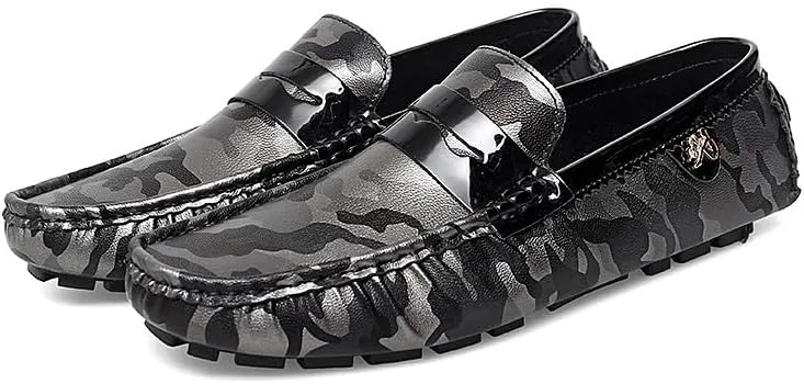 Mens Loafers Colorful Vegan Leather Penny Driving Loafers Resistant Comfortable Flexible Walking Slip On
