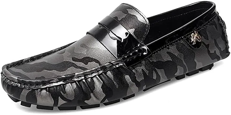 Mens Loafers Colorful Vegan Leather Penny Driving Loafers Resistant Comfortable Flexible Walking Slip On