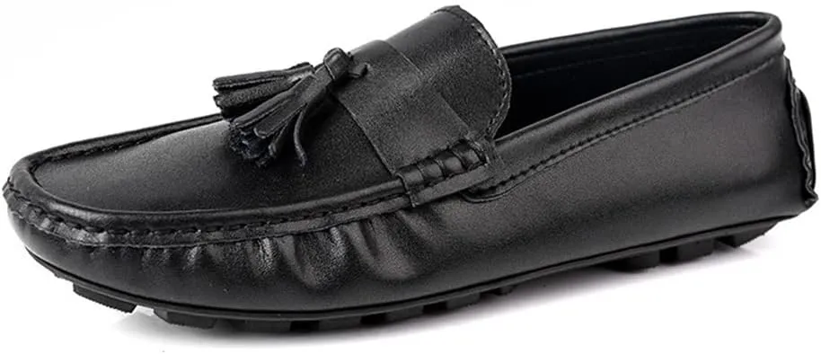 Mens Loafers Driving Loafers Tassel Simple Leather Lightweight Flexible Anti-Slip Fashion Casual Slip-ons