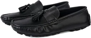 Mens Loafers Driving Loafers Tassel Simple Leather Lightweight Flexible Anti-Slip Fashion Casual Slip-ons