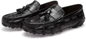 Men's Loafers PU Leather Tassel Penny Loafers Flexible Flat Heel Lightweight Classic Slip-on