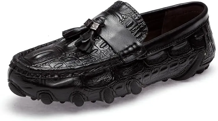 Men's Loafers PU Leather Tassel Penny Loafers Flexible Flat Heel Lightweight Classic Slip-on