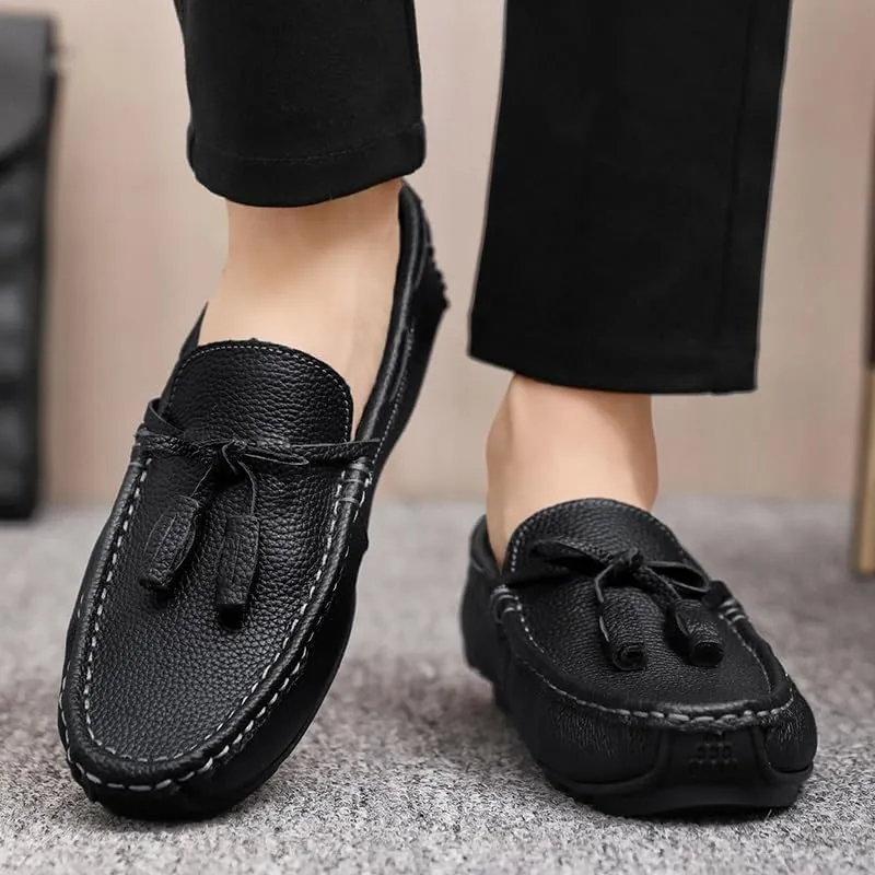 Mens Loafers Square Toe with Tassel Driving Boat Shoes Comfortable Lightweight Flexible Prom Classic Slip On