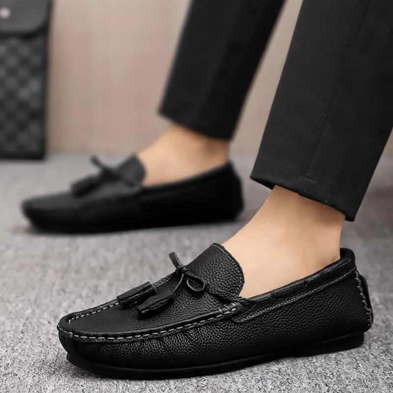Mens Loafers Square Toe with Tassel Driving Boat Shoes Comfortable Lightweight Flexible Prom Classic Slip On