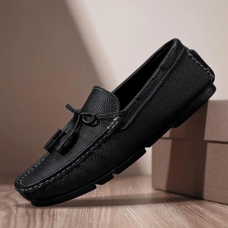 Mens Loafers Square Toe with Tassel Driving Boat Shoes Comfortable Lightweight Flexible Prom Classic Slip On