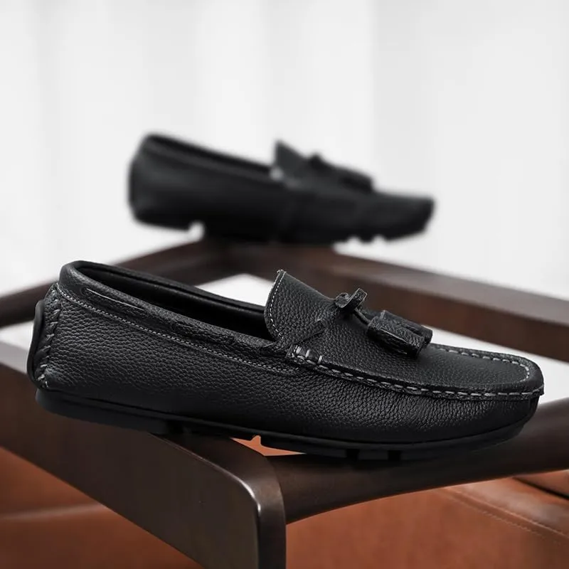 Mens Loafers Square Toe with Tassel Driving Boat Shoes Comfortable Lightweight Flexible Prom Classic Slip On