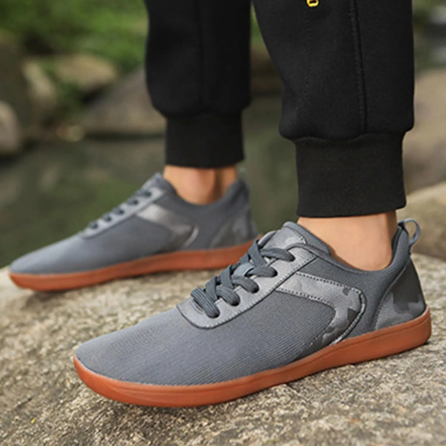 Men's Orthopedic Comfortable Lace Up Shoes Mesh Breathable Walking Shoe Men's Comfortable Canvas Shoes