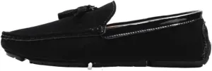 Men's Round Toe Vegan Suede Loafers with Tassel - Slip-Resistant, Flexible Flat Heel Driving Shoes for Prom, Wedding, and Casual Wear