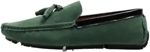Men's Round Toe Vegan Suede Loafers with Tassel - Slip-Resistant, Flexible Flat Heel Driving Shoes for Prom, Wedding, and Casual Wear