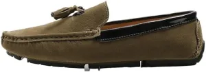 Men's Round Toe Vegan Suede Loafers with Tassel - Slip-Resistant, Flexible Flat Heel Driving Shoes for Prom, Wedding, and Casual Wear