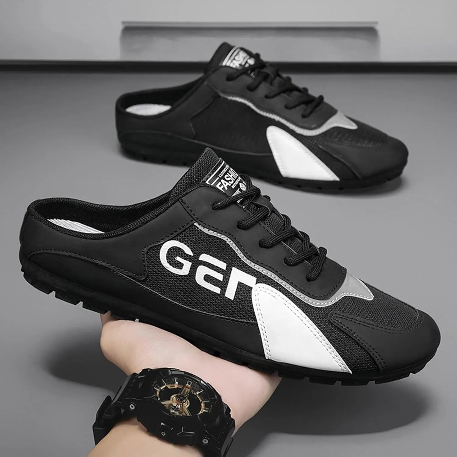 Mens Slip On New Spring Men's Shoes All Casual Shoes Lazy Slip Ons and Half Slippers