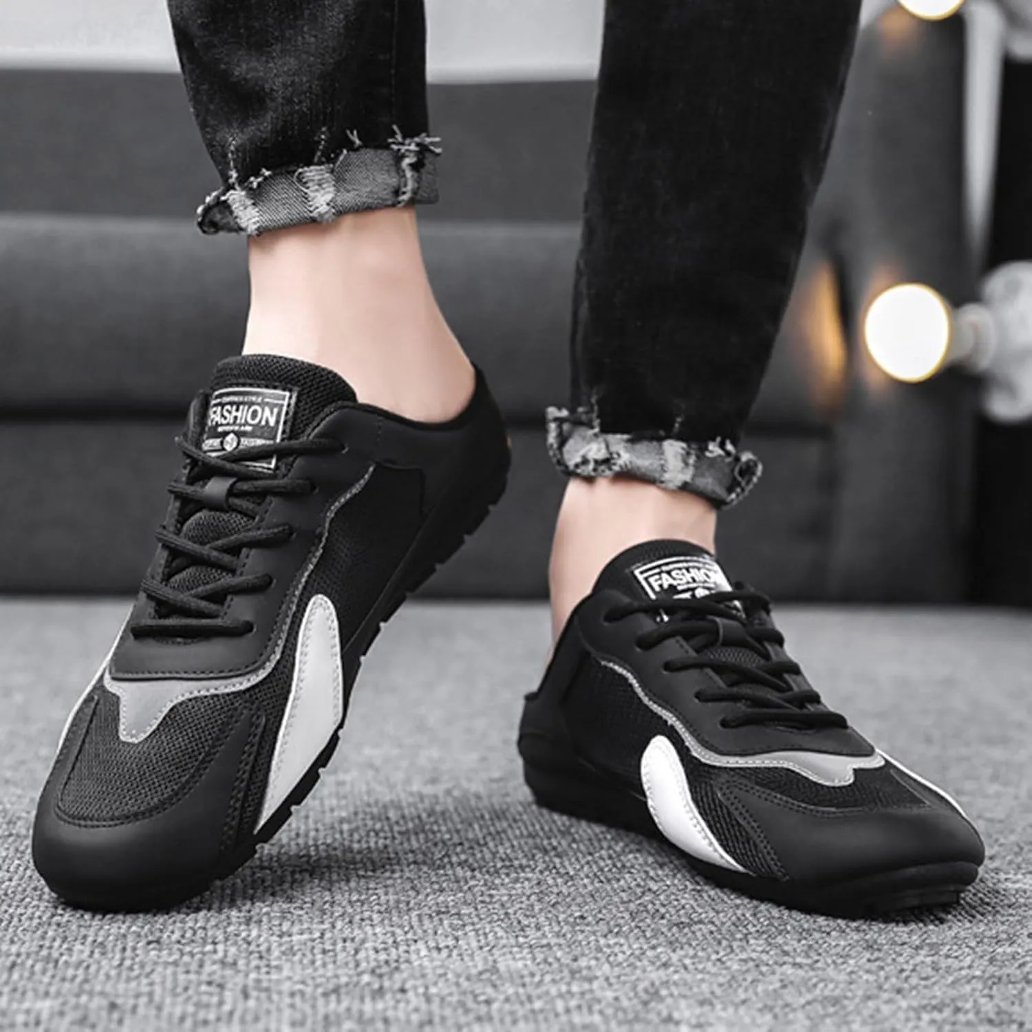 Mens Slip On New Spring Men's Shoes All Casual Shoes Lazy Slip Ons and Half Slippers