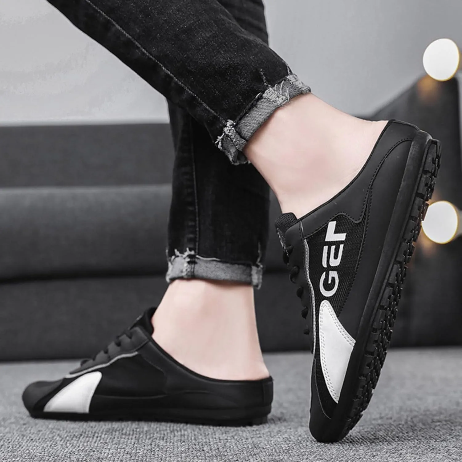 Mens Slip On New Spring Men's Shoes All Casual Shoes Lazy Slip Ons and Half Slippers