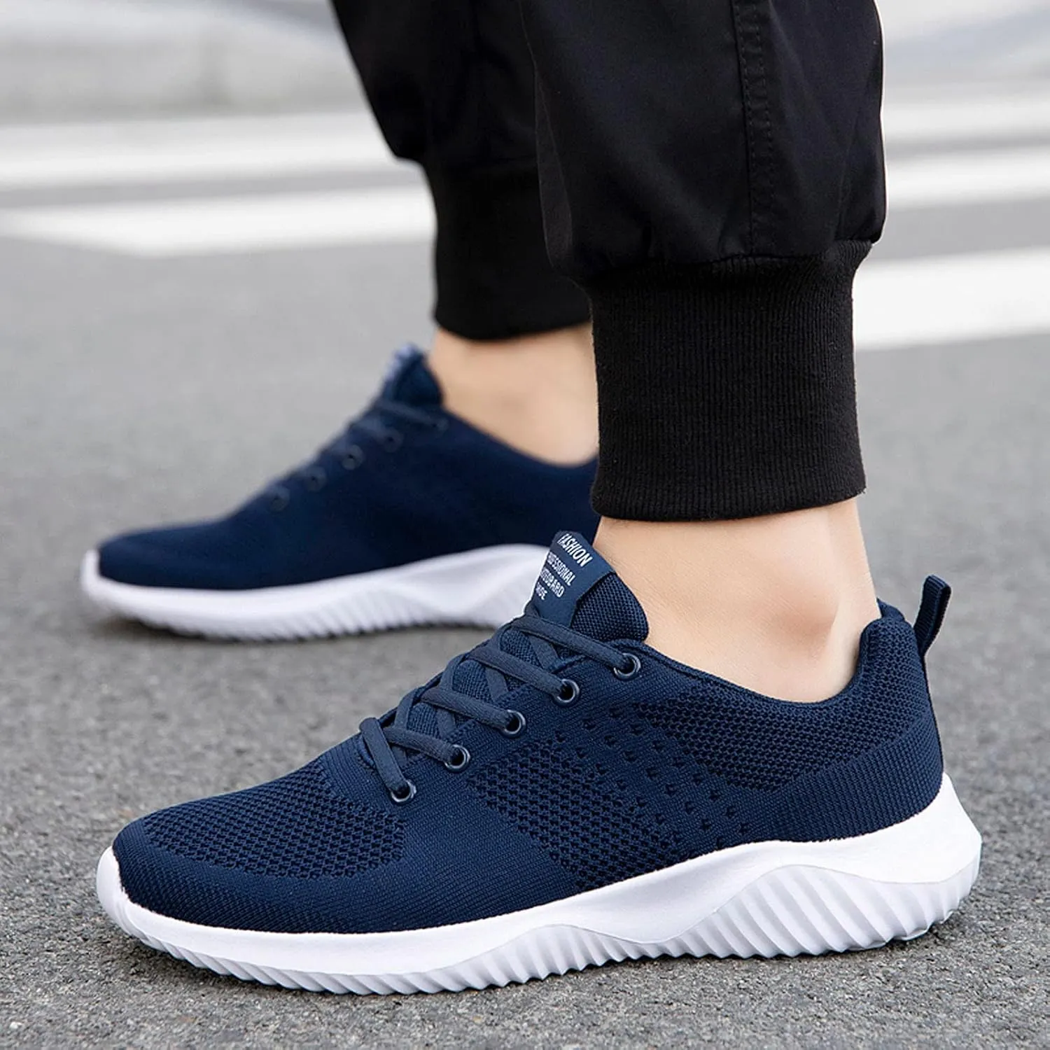 Mens Slip On Soft Lace-Up Men Casual Breathable Fashion Bottom Shoes Sport Mesh Men's