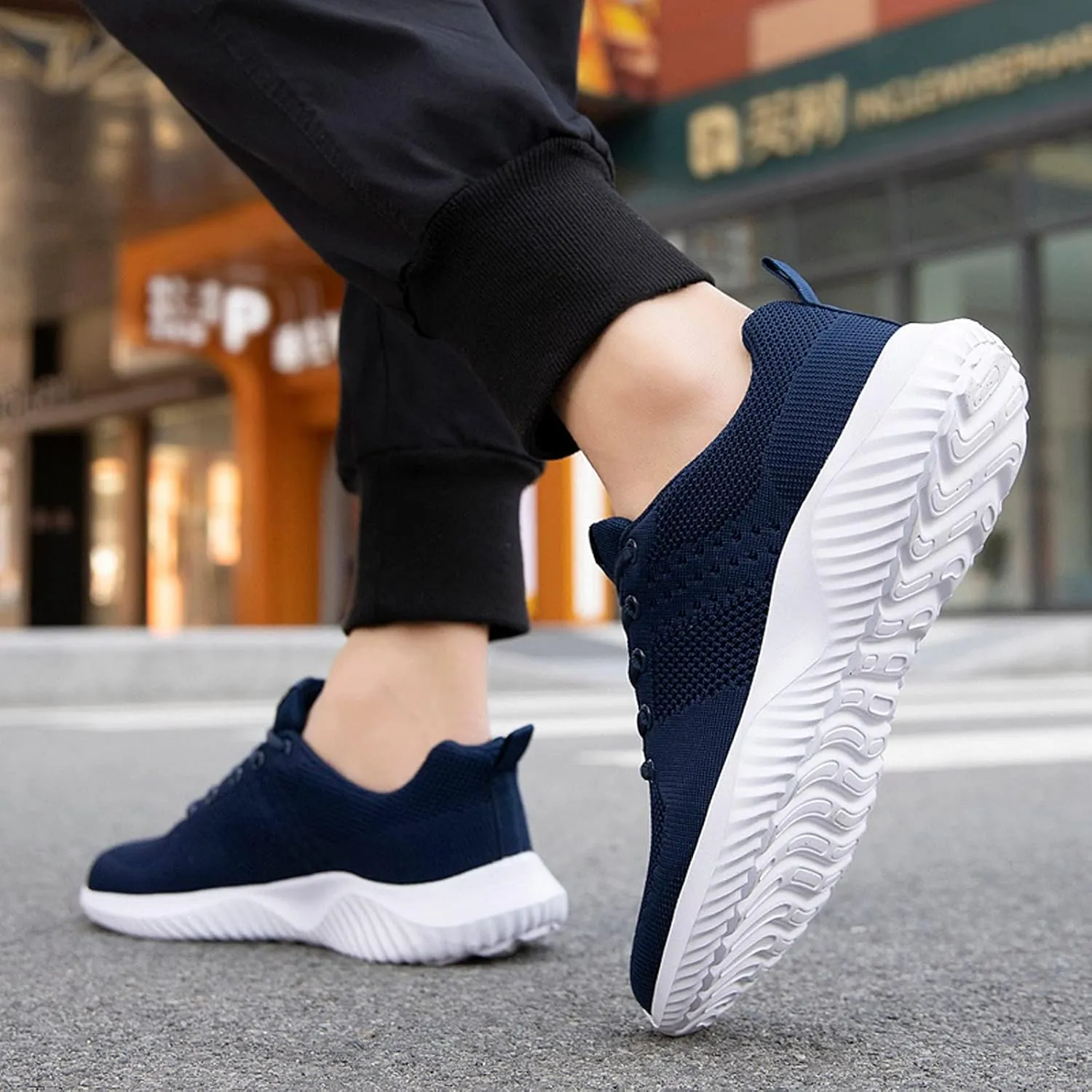 Mens Slip On Soft Lace-Up Men Casual Breathable Fashion Bottom Shoes Sport Mesh Men's