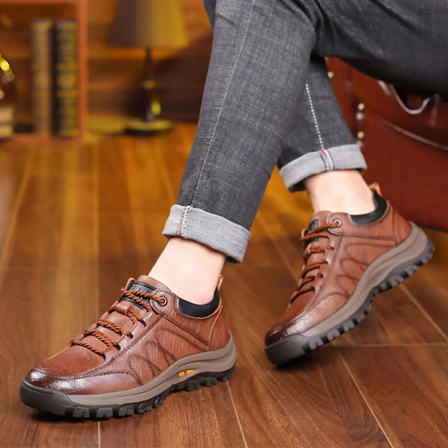 Men's Slip Shoes and Winter Single Cotton Casual Shoes Men's Hiking Sneakers Cotton Thickened and Warm