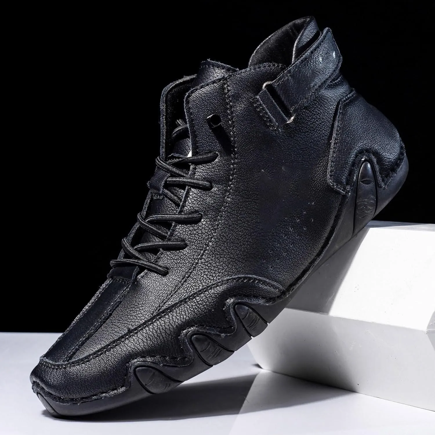 Men's Slip Shoes Couple's New Foreign Trade High Top Boots Men And Women Leisure Short Boots Trend Breathable Leather