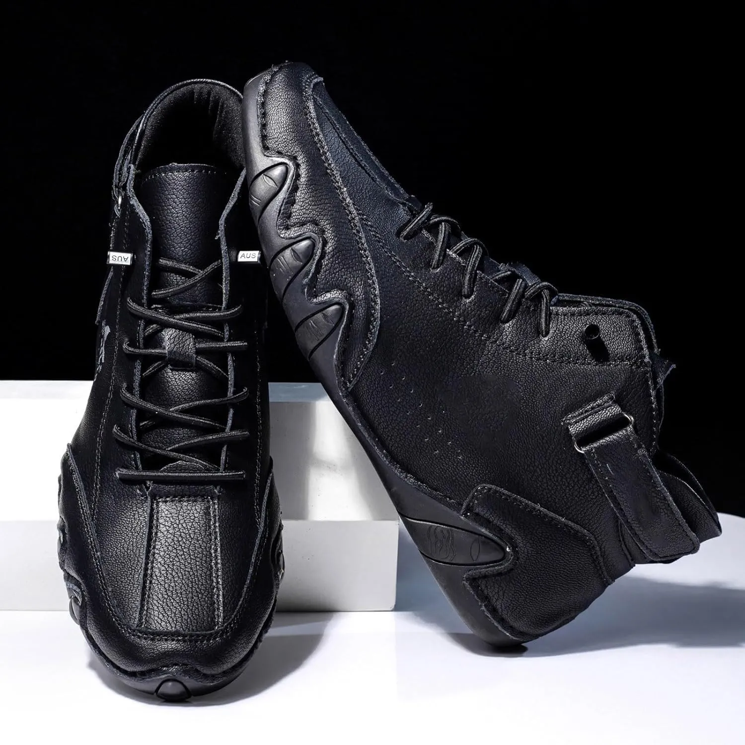 Men's Slip Shoes Couple's New Foreign Trade High Top Boots Men And Women Leisure Short Boots Trend Breathable Leather