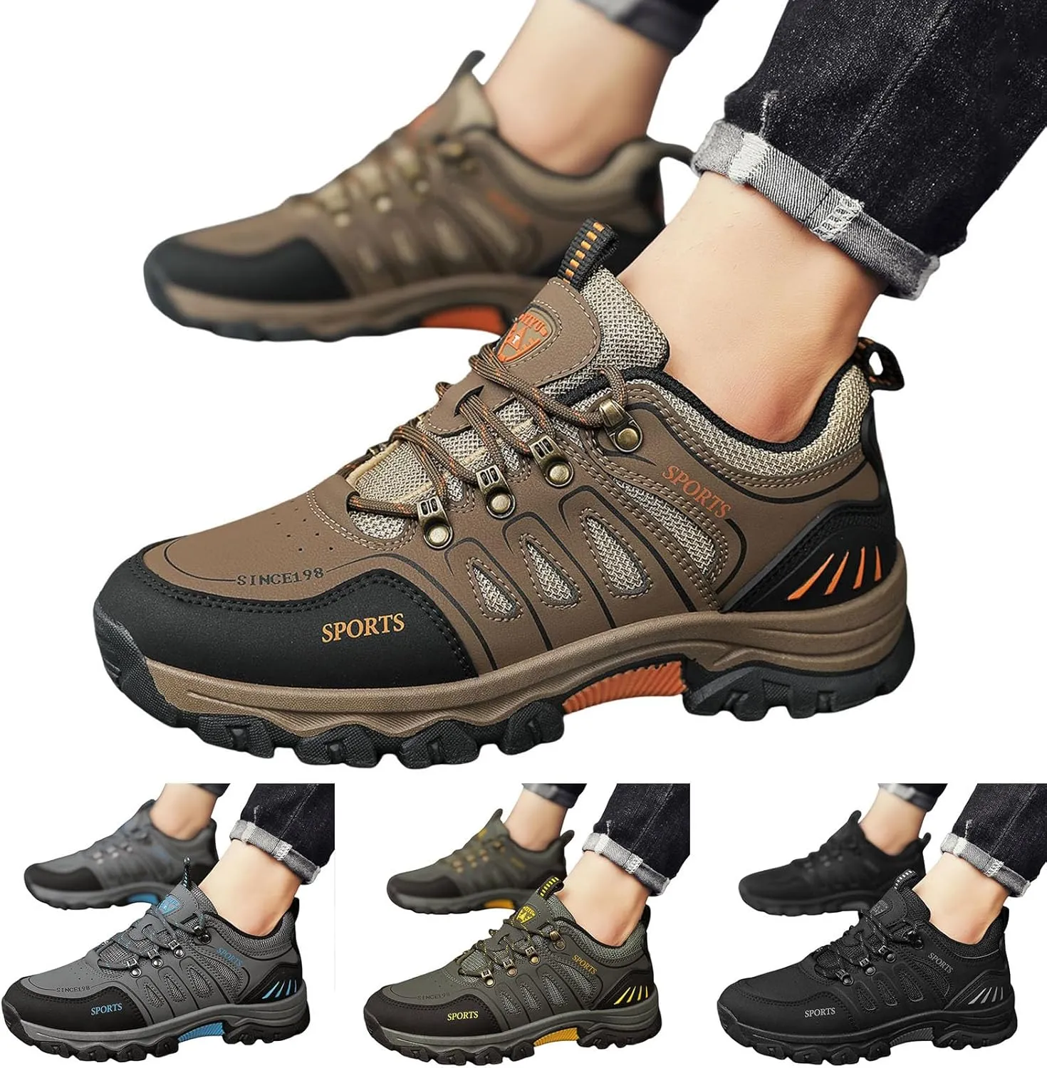 Men's Slip Shoes Men Casual Sports Shoes Fashionable New Pattern Mountaineering Outdoor Sports Thick Bottomed Flat