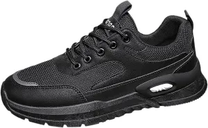 Men's Slip Shoes Men Low Top Breathable Running PU and Mesh Casual Sport Shoes