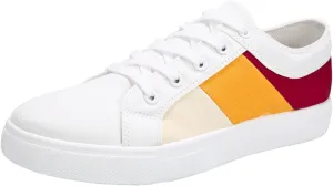 Men's Slip Shoes Men Low Top Color Matching Canvas Walking Shoes Lace Up Fashion Casual