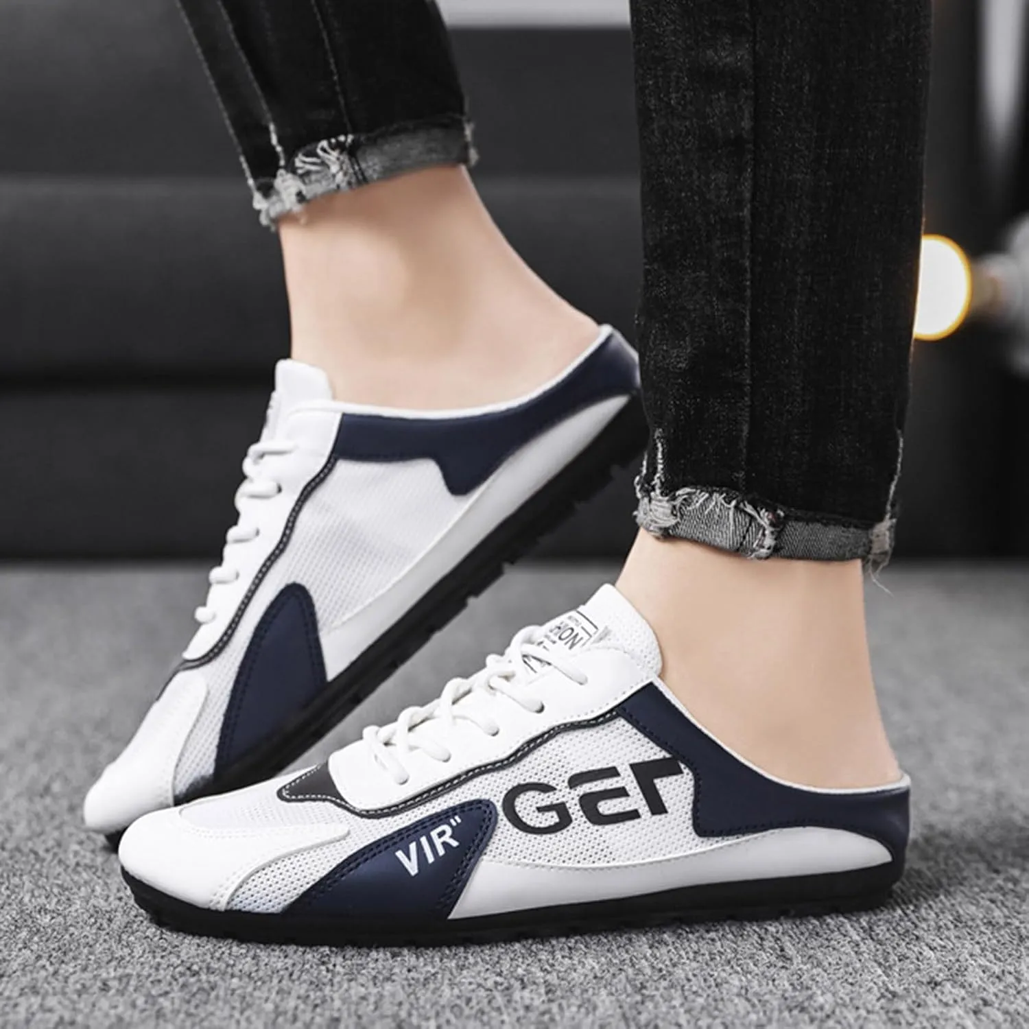 Men's Sneakers New Men's Shoes Trend Versatile Casual Shoes Lazy Man Half Slipperboard Male