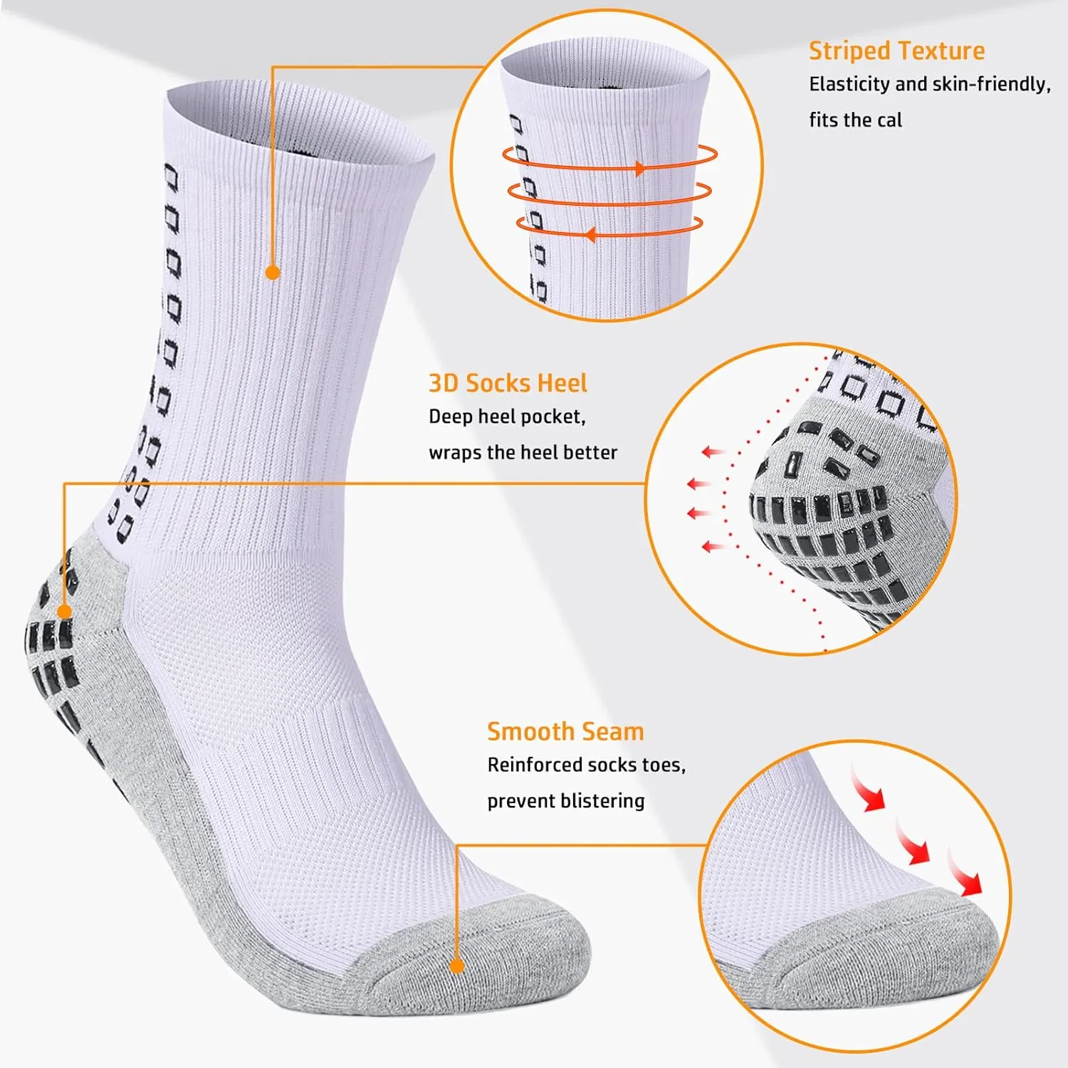 Men's Soccer Socks Grip Anti Slip Athletic Socks for Men Football Basketball Grip Pads Versatile Pairings…