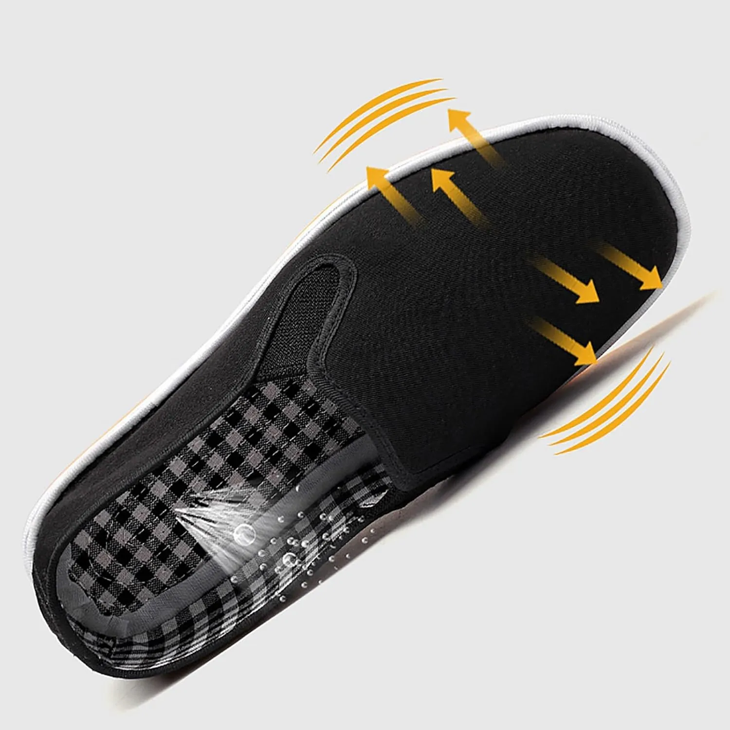 Men's Soft Flat Soled Elderly Shoes Comfortable Stretch Shoes Convenient Slip On Loafers Non Slip Walking Shoes