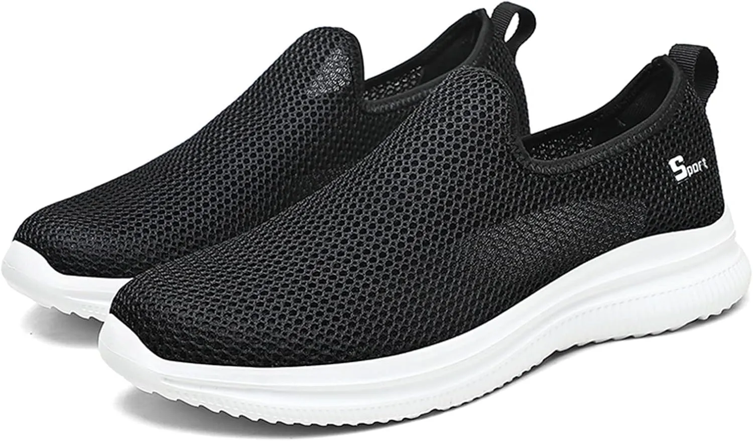 Men's Sport Breathable Mesh Shoes Lightweight Breathable Slip On Running Shoe Lightweight Elderly Slip On Shoes