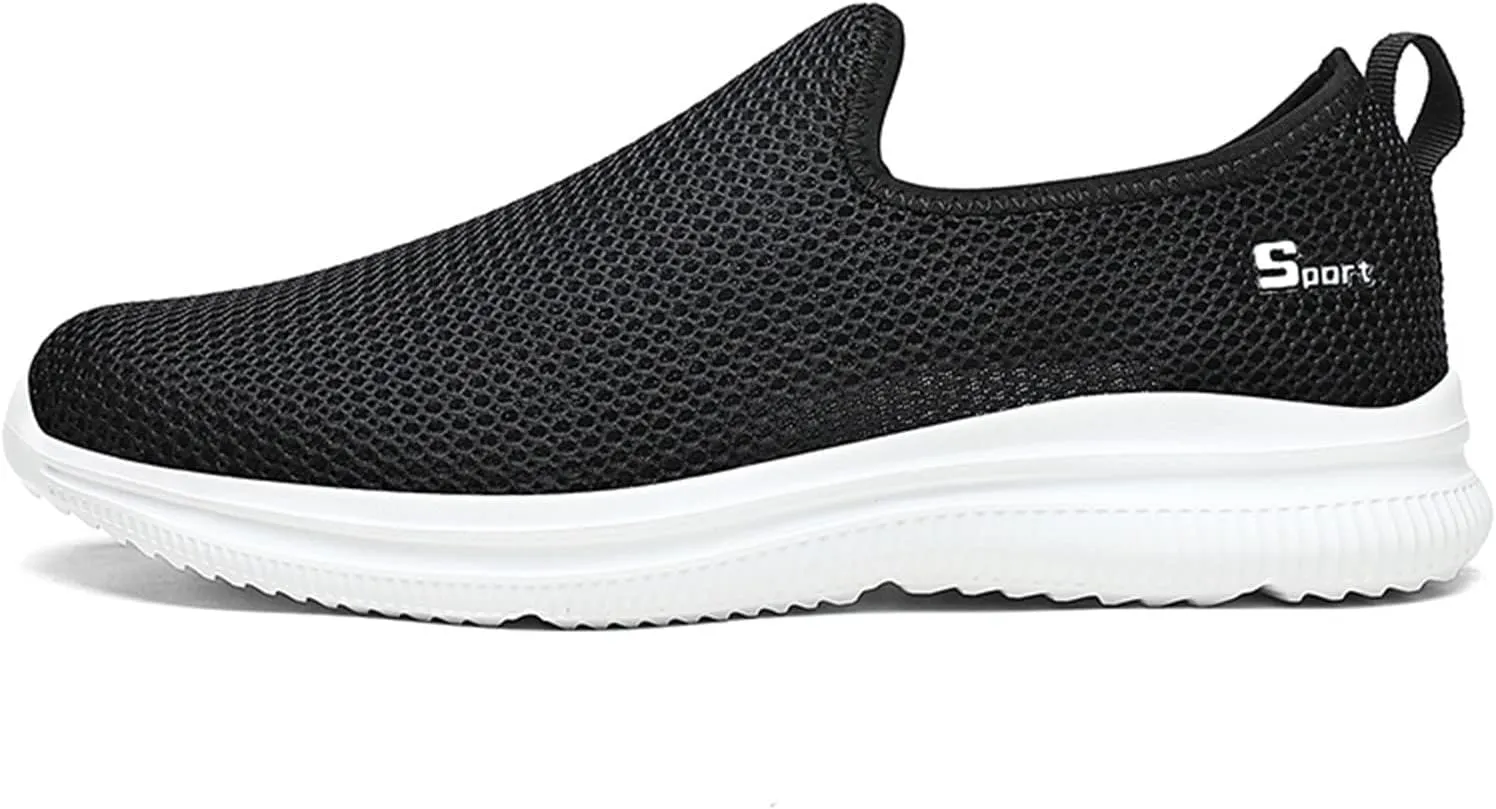 Men's Sport Breathable Mesh Shoes Lightweight Breathable Slip On Running Shoe Lightweight Elderly Slip On Shoes