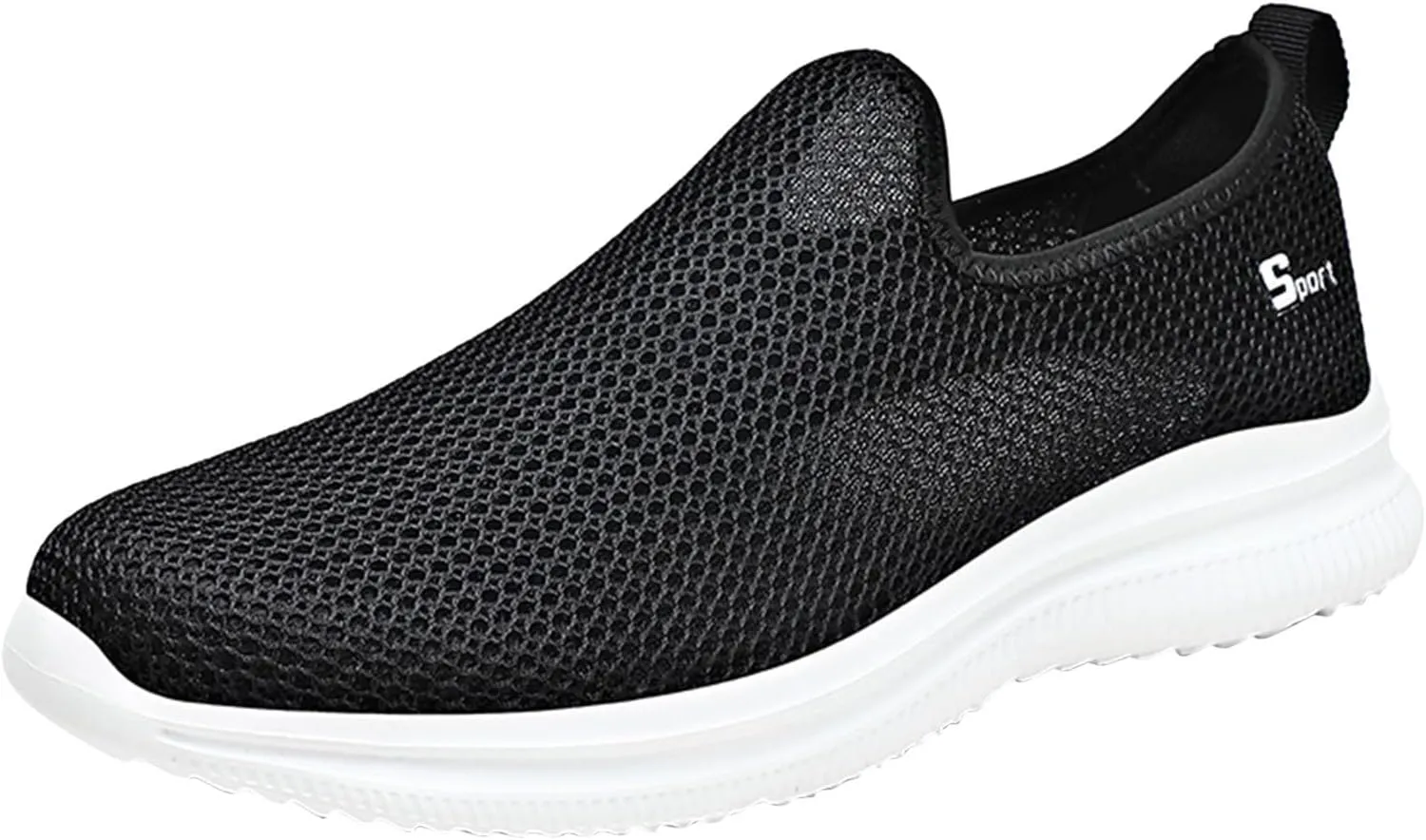 Men's Sport Breathable Mesh Shoes Lightweight Breathable Slip On Running Shoe Lightweight Elderly Slip On Shoes