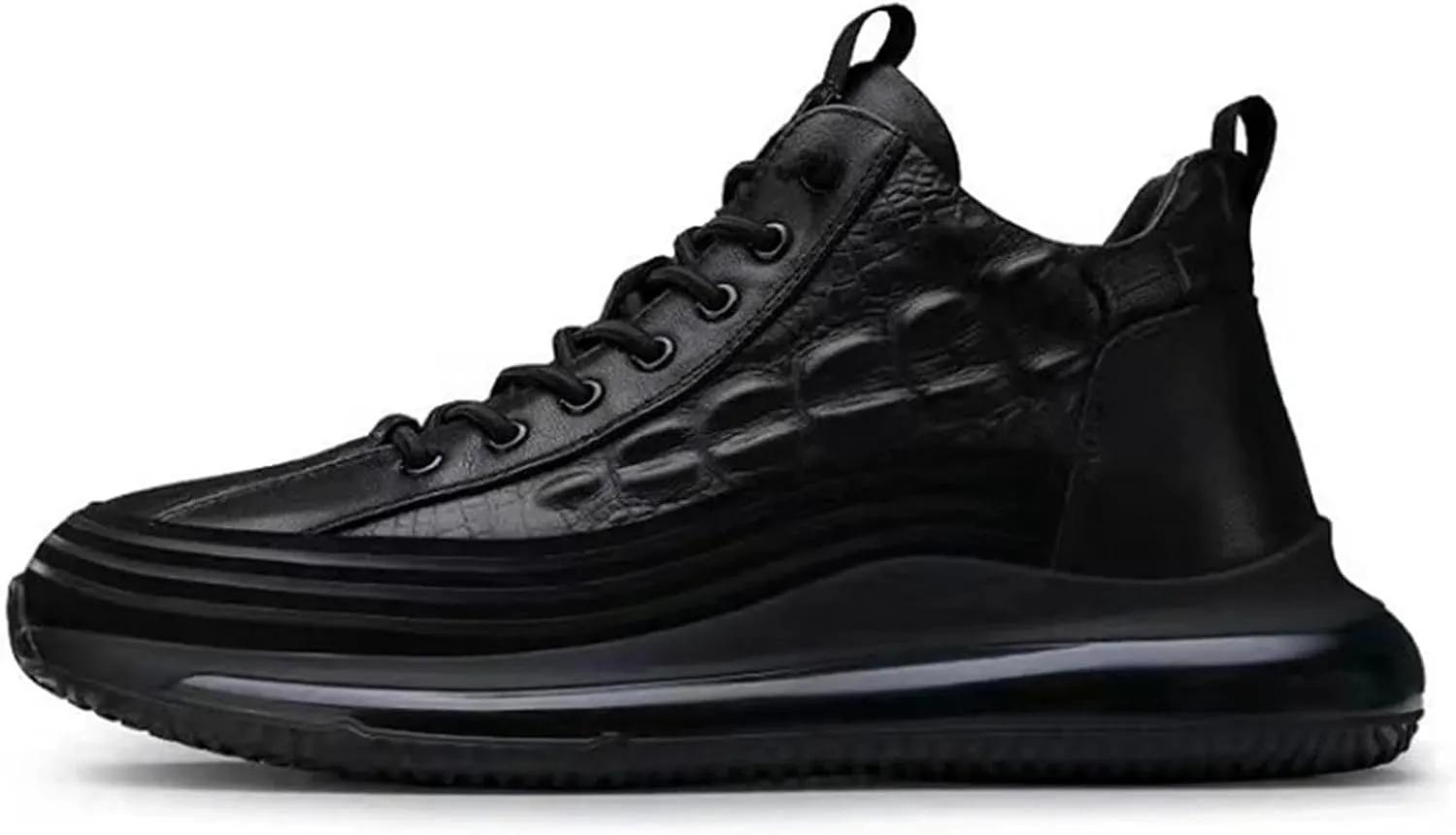 Men's Spring and Autumn High Top Casual Shoes Non Slip All Day Wear Comfortable Breathable Flat Bottom Leisure Sports Shoes Lace up Soft Sole