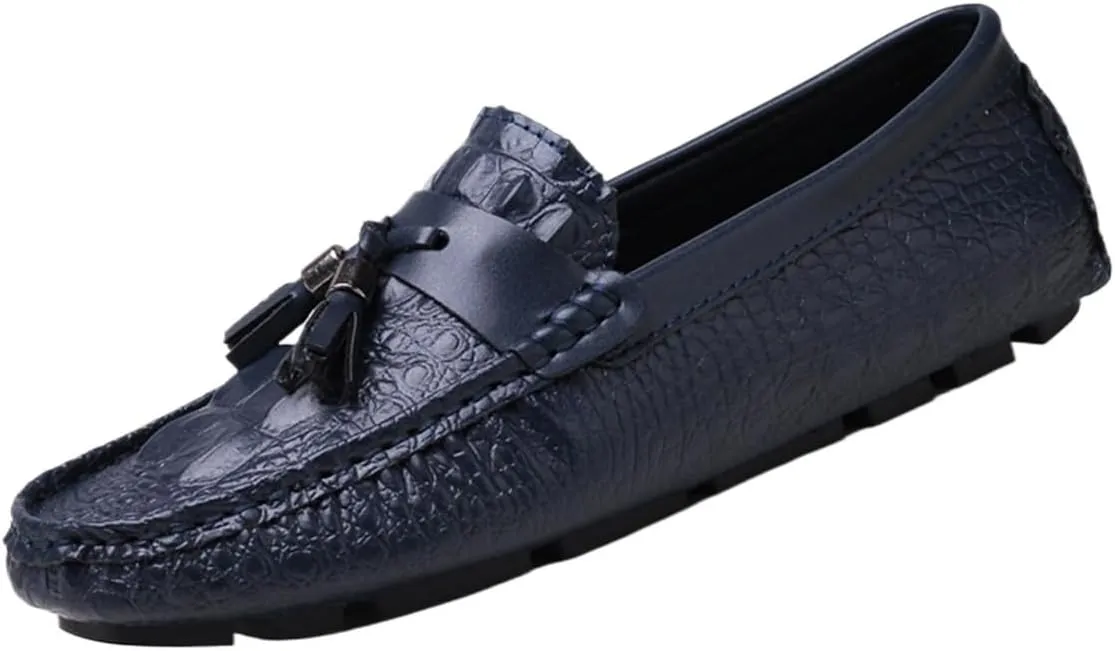 Men's Tassel Loafers – Breathable Leather Driving Shoes, Flexible Slip-Resistant Casual Slip-Ons, Comfortable and Stylish