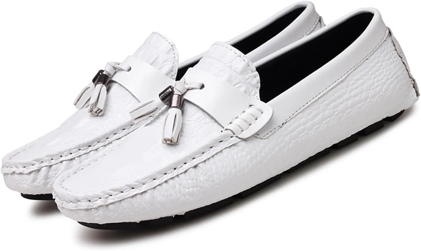 Men's Tassel Loafers – Breathable Leather Driving Shoes, Flexible Slip-Resistant Casual Slip-Ons, Comfortable and Stylish