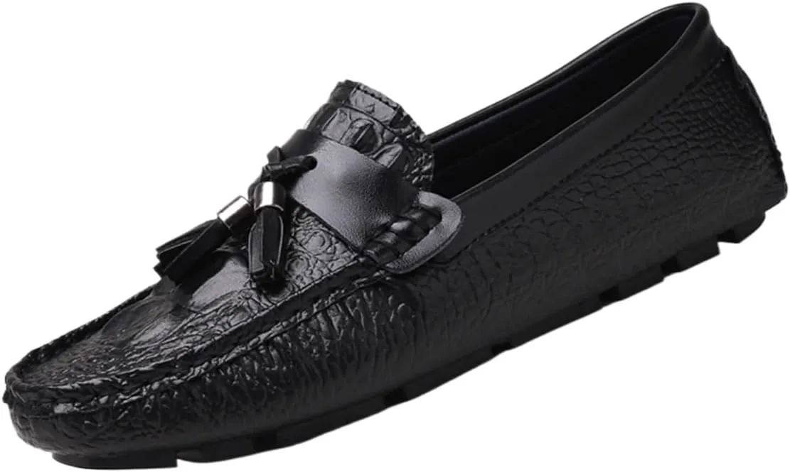 Men's Tassel Loafers – Breathable Leather Driving Shoes, Flexible Slip-Resistant Casual Slip-Ons, Comfortable and Stylish