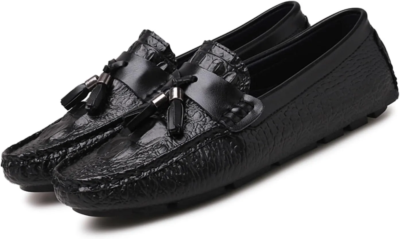 Men's Tassel Loafers – Breathable Leather Driving Shoes, Flexible Slip-Resistant Casual Slip-Ons, Comfortable and Stylish