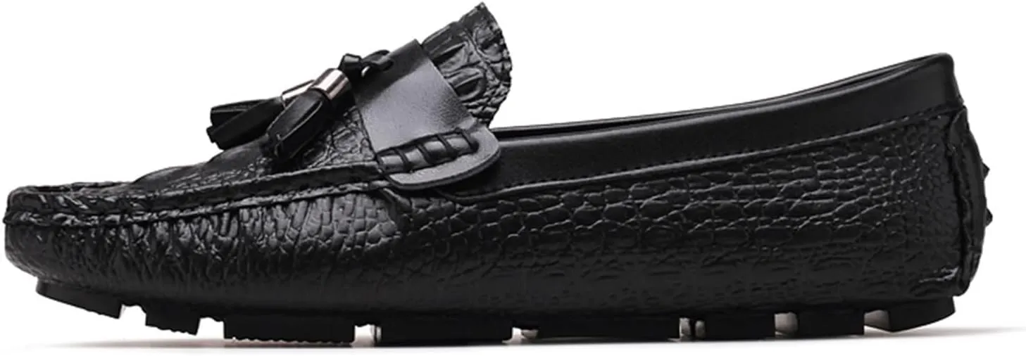 Men's Tassel Loafers – Breathable Leather Driving Shoes, Flexible Slip-Resistant Casual Slip-Ons, Comfortable and Stylish