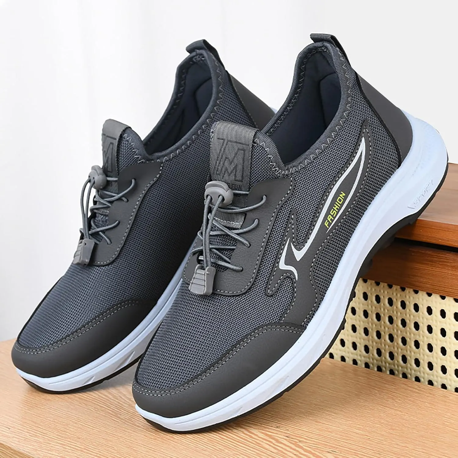 Mens Tennis Shoes Men Flyweaving Mesh Sports Casual Socks Shoes Breathable Plus Size Lightweight Running Sneakers