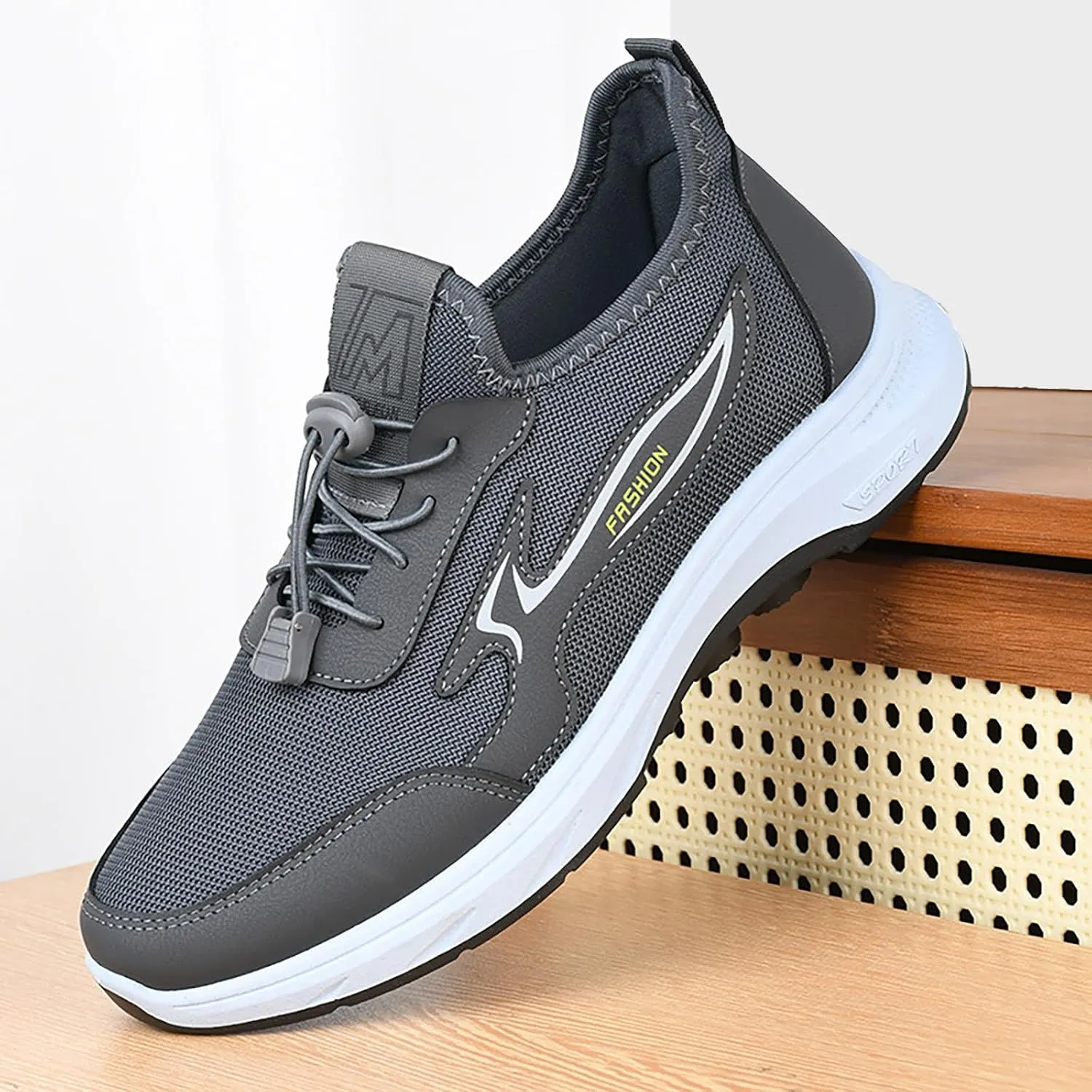 Mens Tennis Shoes Men Flyweaving Mesh Sports Casual Socks Shoes Breathable Plus Size Lightweight Running Sneakers