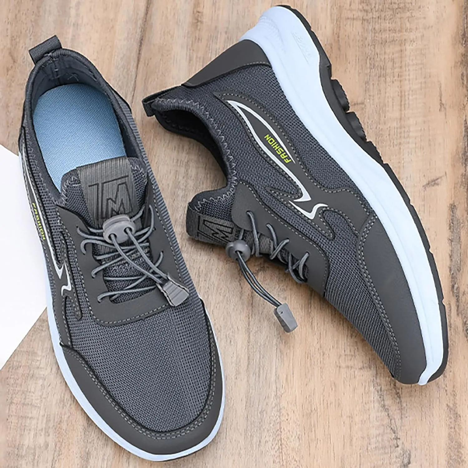 Mens Tennis Shoes Men Flyweaving Mesh Sports Casual Socks Shoes Breathable Plus Size Lightweight Running Sneakers
