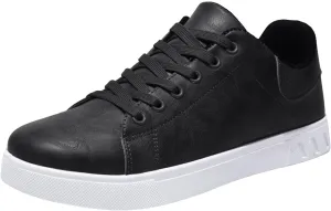Mens Tennis Shoes Men's Fashionable Low Top Trendy White Shoes with Toe Lace Up Popular Comfortable Casual