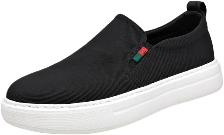 Men's Trendy Solid Slip On Loafer Shoes Casual Summer Breathable Soft Sole Loafers Comfy Non Slip Casual Breathable Shoes