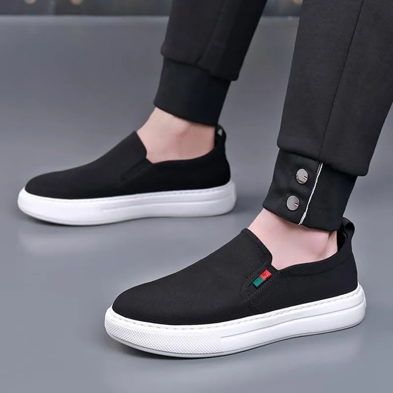 Men's Trendy Solid Slip On Loafer Shoes Casual Summer Breathable Soft Sole Loafers Comfy Non Slip Casual Breathable Shoes