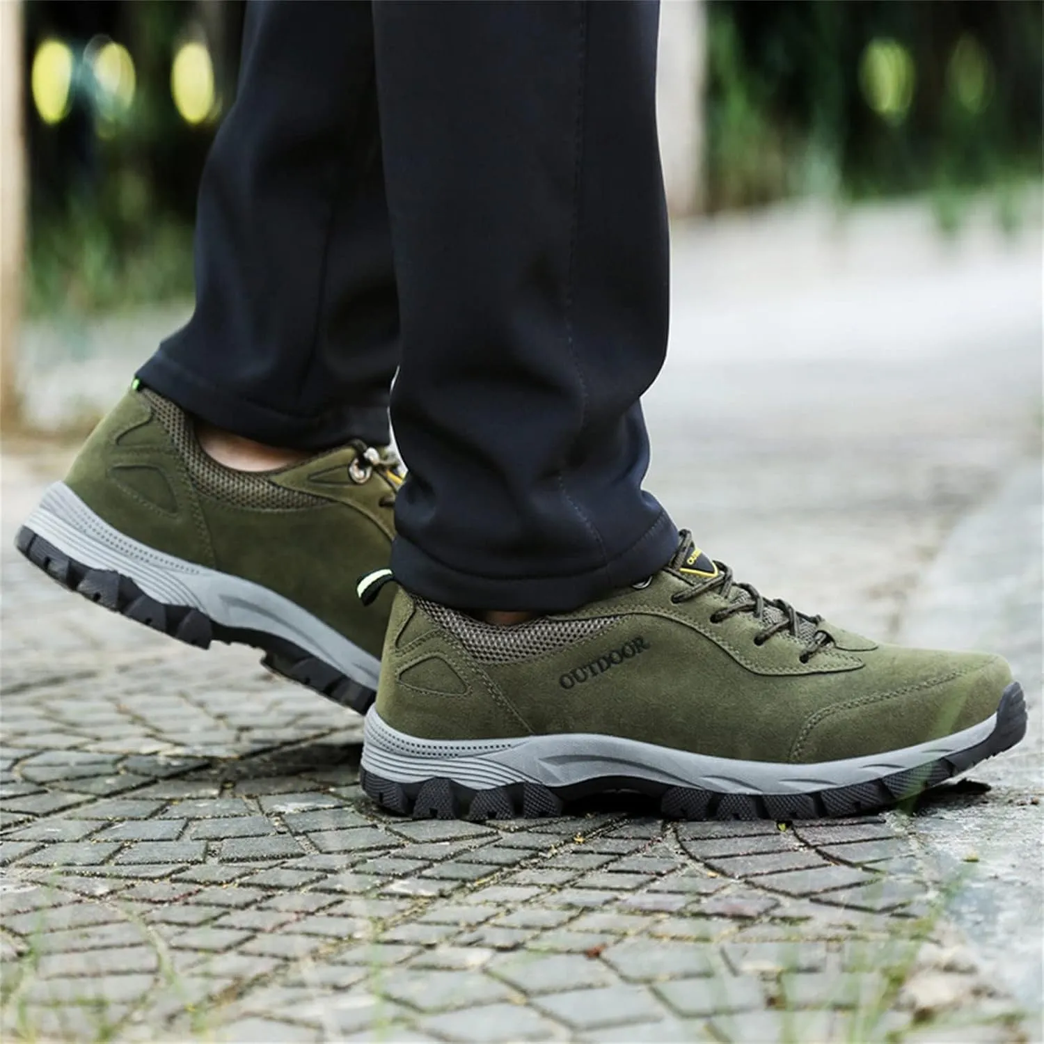 Men's White, Black, Grey Hiking Shoes - All Season, Flat Heel, Round Toe, Slip-On, Water Resistant, Slip-Resistant, Casual, Outdoor, Adult Men's Size
